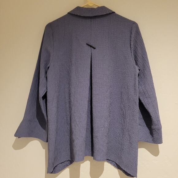 Habitat Chopstick Buttons Tiny Plaid Button-Up Collared Swing Tunic Jacket, S - Picture 2 of 9